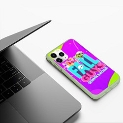 Чехол iPhone 11 Pro матовый Fall Guys, цвет: 3D-салатовый — фото 2