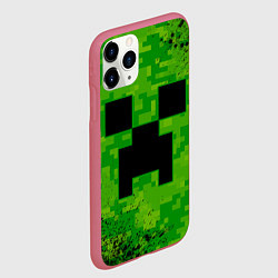 Чехол iPhone 11 Pro матовый MINECRAFT МАЙНКРАФТ, цвет: 3D-малиновый — фото 2