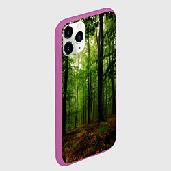 Чехол iPhone 11 Pro матовый Лес, цвет: 3D-фиолетовый — фото 2