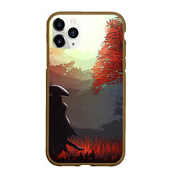 Чехол iPhone 11 Pro матовый Самурай, цвет: 3D-коричневый