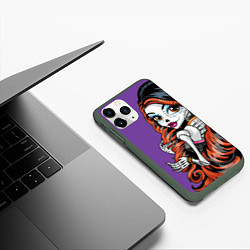 Чехол iPhone 11 Pro матовый Calavera skelita 22, цвет: 3D-темно-зеленый — фото 2