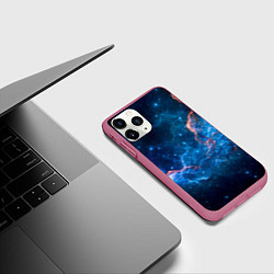 Чехол iPhone 11 Pro матовый Туманность, цвет: 3D-малиновый — фото 2