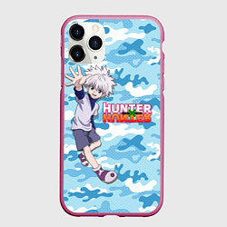Чехол iPhone 11 Pro матовый Киллуа Hunter x Hunter, цвет: 3D-малиновый