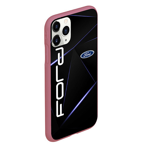 Чехол iPhone 11 Pro матовый FORD / 3D-Малиновый – фото 2