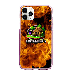 Чехол iPhone 11 Pro матовый Minecraft, цвет: 3D-розовый