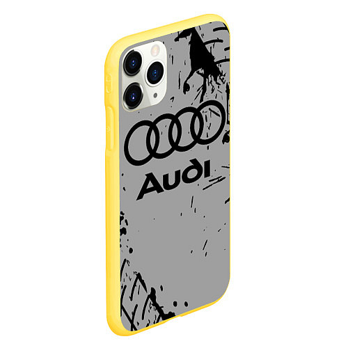 Чехол iPhone 11 Pro матовый AUDI АУДИ / 3D-Желтый – фото 2