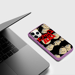 Чехол iPhone 11 Pro матовый МОБ ПСИХО, цвет: 3D-фиолетовый — фото 2