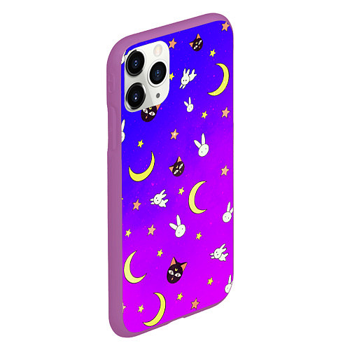 Чехол iPhone 11 Pro матовый СЭЙЛОР МУН / 3D-Фиолетовый – фото 2