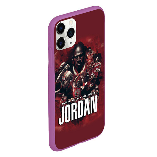 Чехол iPhone 11 Pro матовый MICHAEL JORDAN / 3D-Фиолетовый – фото 2