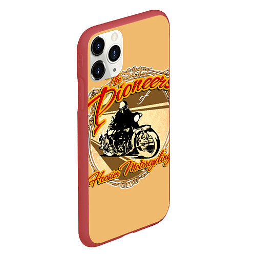 Чехол iPhone 11 Pro матовый Hoosier Motorcycling / 3D-Красный – фото 2