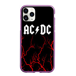 Чехол iPhone 11 Pro матовый AC DС, цвет: 3D-фиолетовый