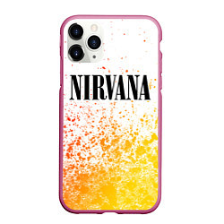 Чехол iPhone 11 Pro матовый NIRVANA НИРВАНА, цвет: 3D-малиновый
