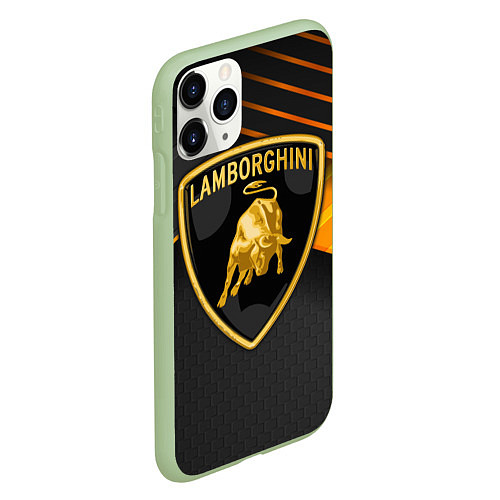 Чехол iPhone 11 Pro матовый Lamborghini / 3D-Салатовый – фото 2