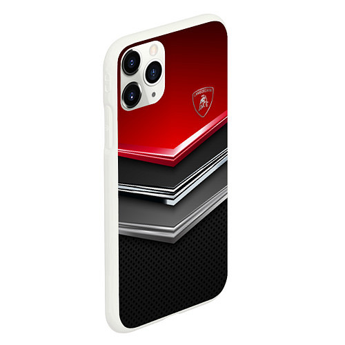 Чехол iPhone 11 Pro матовый Lamborghini / 3D-Белый – фото 2