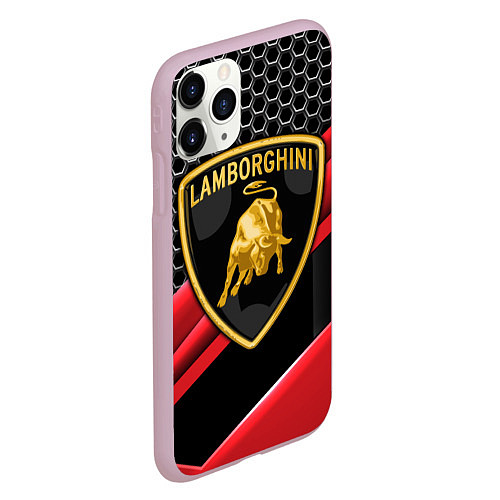 Чехол iPhone 11 Pro матовый Lamborghini / 3D-Розовый – фото 2