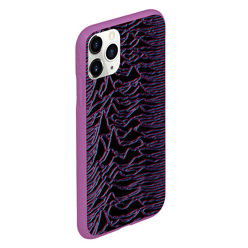 Чехол iPhone 11 Pro матовый Joy Division Glitch / 3D-Фиолетовый – фото 2