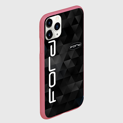 Чехол iPhone 11 Pro матовый FORD / 3D-Малиновый – фото 2