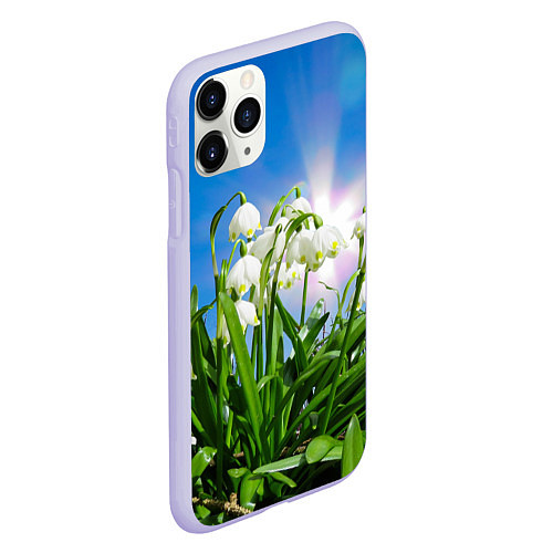 Чехол iPhone 11 Pro матовый Подснежники / 3D-Светло-сиреневый – фото 2