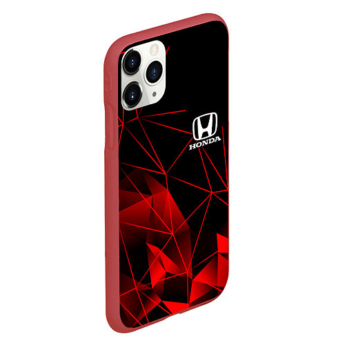 Чехол iPhone 11 Pro матовый HONDA / 3D-Красный – фото 2