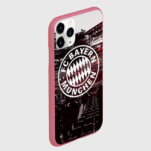 Чехол iPhone 11 Pro матовый FC BAYERN MUNCHEN / 3D-Малиновый – фото 2