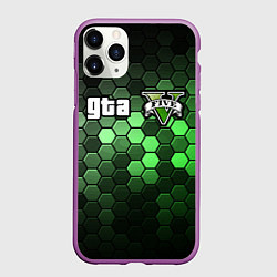 Чехол iPhone 11 Pro матовый GTA 5 ГТА 5, цвет: 3D-фиолетовый