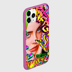 Чехол iPhone 11 Pro матовый Billie Eilish, цвет: 3D-фиолетовый — фото 2