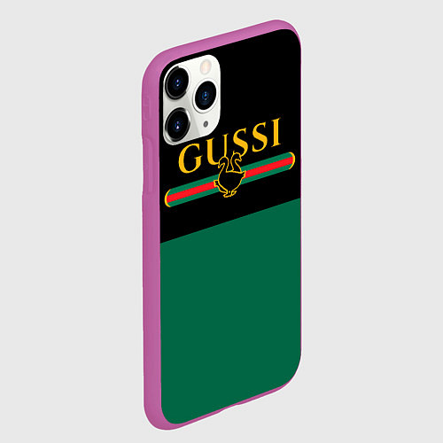Чехол iPhone 11 Pro матовый GUSSI ГУСИ / 3D-Фиолетовый – фото 2