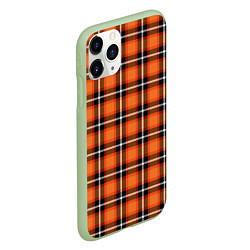 Чехол iPhone 11 Pro матовый Шотландская клетка, цвет: 3D-салатовый — фото 2