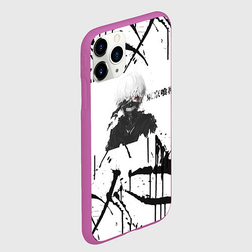 Чехол iPhone 11 Pro матовый Токийский гуль / 3D-Фиолетовый – фото 2