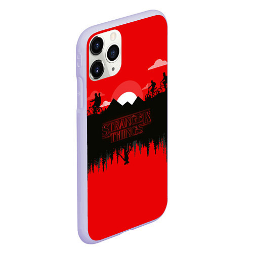 Чехол iPhone 11 Pro матовый Очень странные дела / 3D-Светло-сиреневый – фото 2