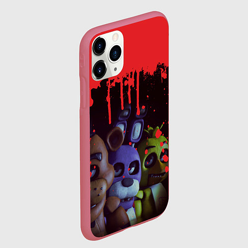 Чехол iPhone 11 Pro матовый Five Nights At Freddys / 3D-Малиновый – фото 2