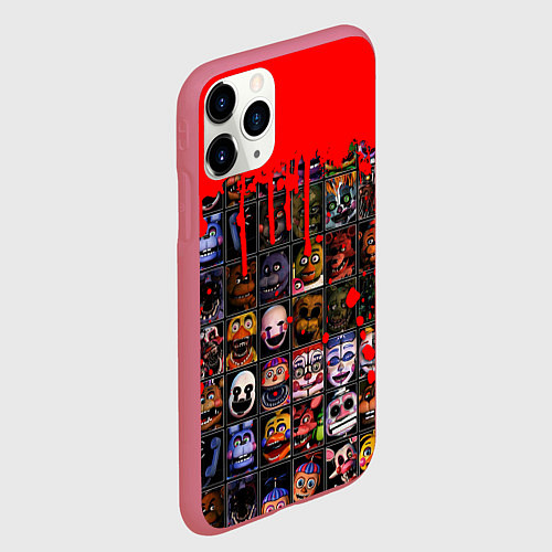 Чехол iPhone 11 Pro матовый Five Nights At Freddys / 3D-Малиновый – фото 2