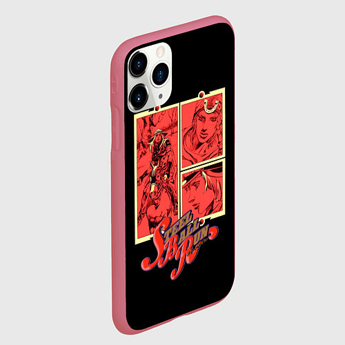 Чехол iPhone 11 Pro матовый JoJo Bizarre Adventure / 3D-Малиновый – фото 2