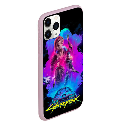 Чехол iPhone 11 Pro матовый Cyberpunk 2077 / 3D-Розовый – фото 2