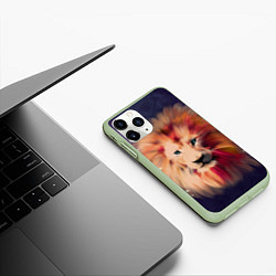 Чехол iPhone 11 Pro матовый Звездный Лев, цвет: 3D-салатовый — фото 2