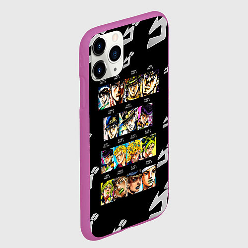 Чехол iPhone 11 Pro матовый JoJo Bizarre Adventure / 3D-Фиолетовый – фото 2