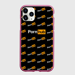 Чехол iPhone 11 Pro матовый Porn Hub, цвет: 3D-малиновый