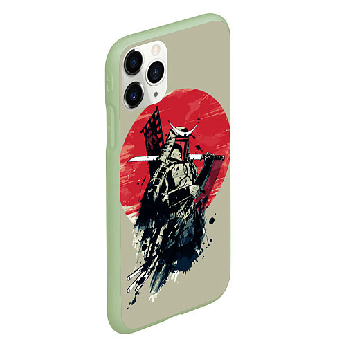 Чехол iPhone 11 Pro матовый Samurai man / 3D-Салатовый – фото 2