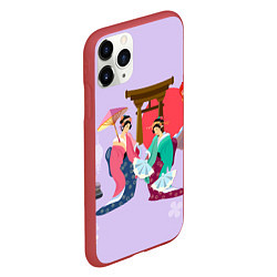 Чехол iPhone 11 Pro матовый Geishas, цвет: 3D-красный — фото 2