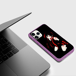 Чехол iPhone 11 Pro матовый Убийца Акаме, цвет: 3D-фиолетовый — фото 2