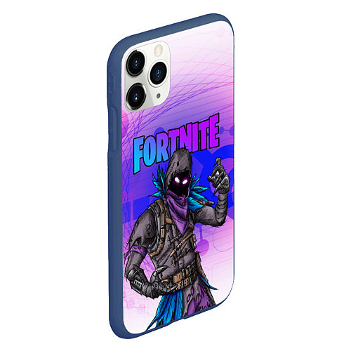 Чехол iPhone 11 Pro матовый FORTNITE CROW / 3D-Тёмно-синий – фото 2