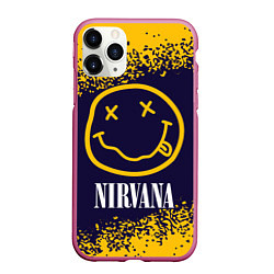 Чехол iPhone 11 Pro матовый NIRVANA НИРВАНА, цвет: 3D-малиновый