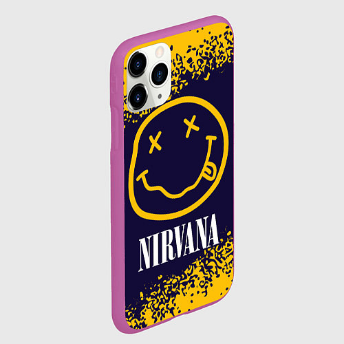 Чехол iPhone 11 Pro матовый NIRVANA НИРВАНА / 3D-Фиолетовый – фото 2