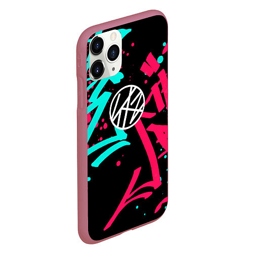 Чехол iPhone 11 Pro матовый Stray Kids / 3D-Малиновый – фото 2