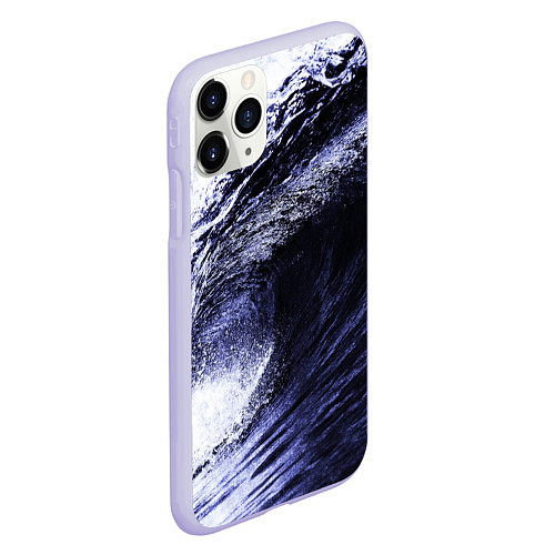 Чехол iPhone 11 Pro матовый Волна / 3D-Светло-сиреневый – фото 2