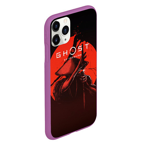 Чехол iPhone 11 Pro матовый Ghost of Tsushima / 3D-Фиолетовый – фото 2