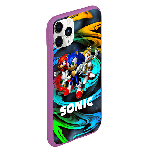 Чехол iPhone 11 Pro матовый SONIC TRIO / 3D-Фиолетовый – фото 2