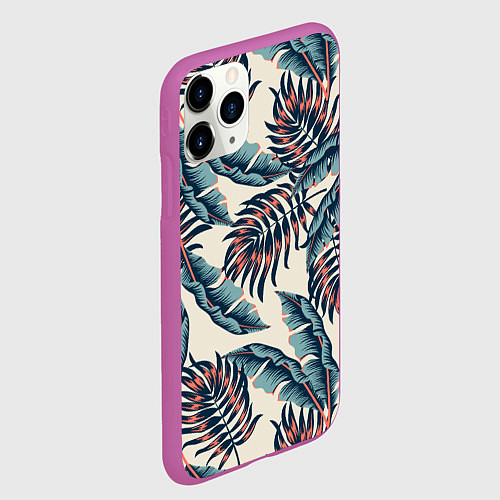 Чехол iPhone 11 Pro матовый Тихие тропики / 3D-Фиолетовый – фото 2