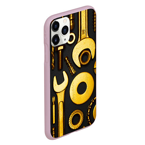 Чехол iPhone 11 Pro матовый КЛЮЧ ГАЙКА / 3D-Розовый – фото 2