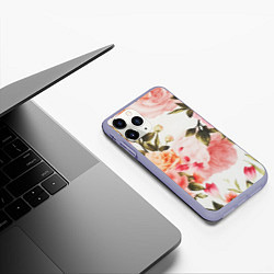Чехол iPhone 11 Pro матовый Нежный букет, цвет: 3D-светло-сиреневый — фото 2